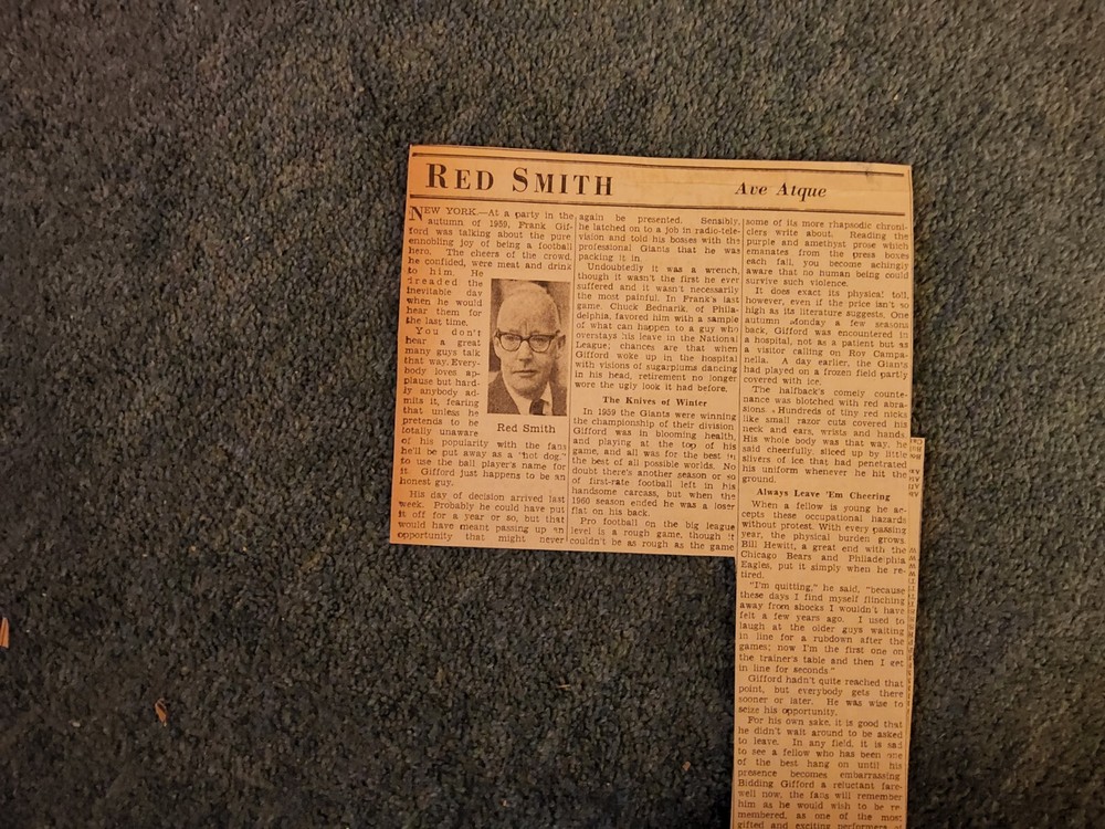 Xm37  Ephemera 1961 Article Red Smith Sd543