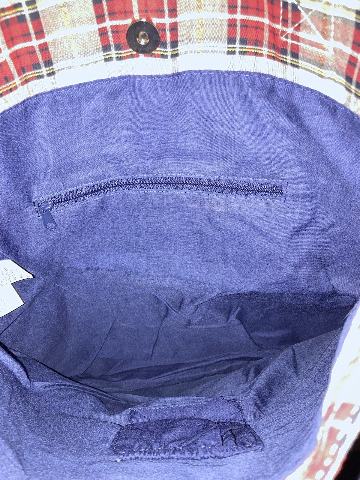 Walt Disney World Disneyland Resort Holiday Plaid Mickey Mouse Tote Bag With Tag