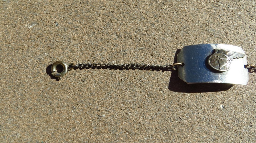 Vintage Pan Am American Pilot Name ID Identification Bracelet Tag