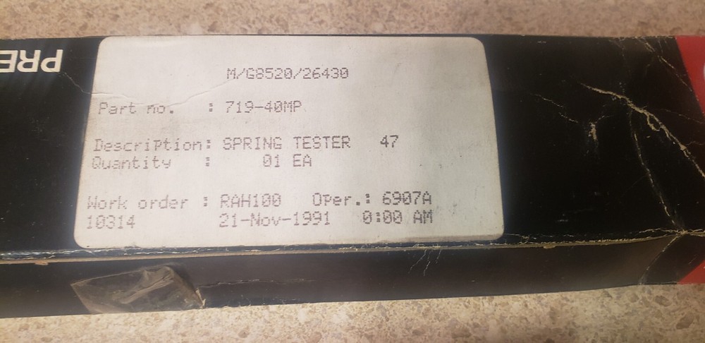 New! Chatillon 719-40MP 40Lb Spring Scale w/Max Reading