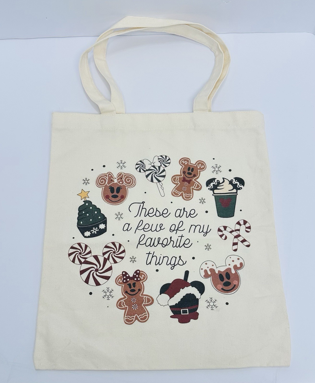 Disney Christmas These Are A Few Of My Favorite Things Mickey Canvas Tote Bag