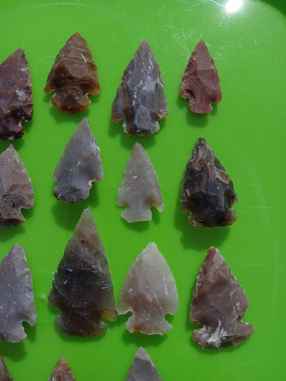 Lot Of 25 Modern Arrowheads! Agates & More! Flintknapping Art. S2