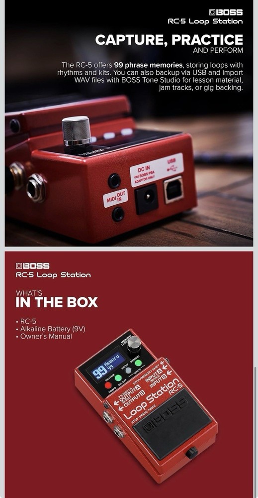 Boss RC-5 Loop Station - Red