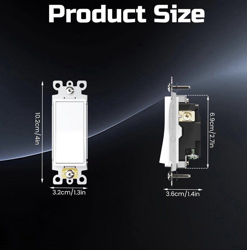 Thunderway 29 Pack, 3-Way Light Switch White Matte Decorator Light Switch 15A