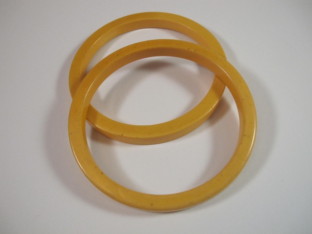 pair of light butterscotch tested bakelite bangle bracelets