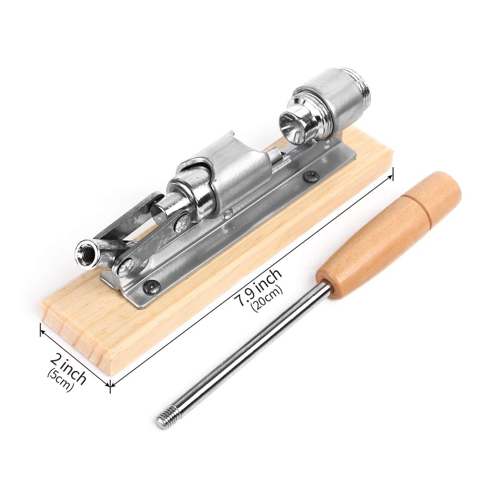 Nut Cracker Plier Opener Tool Desktop Wood Base & Handle Pecan Walnut Cracker