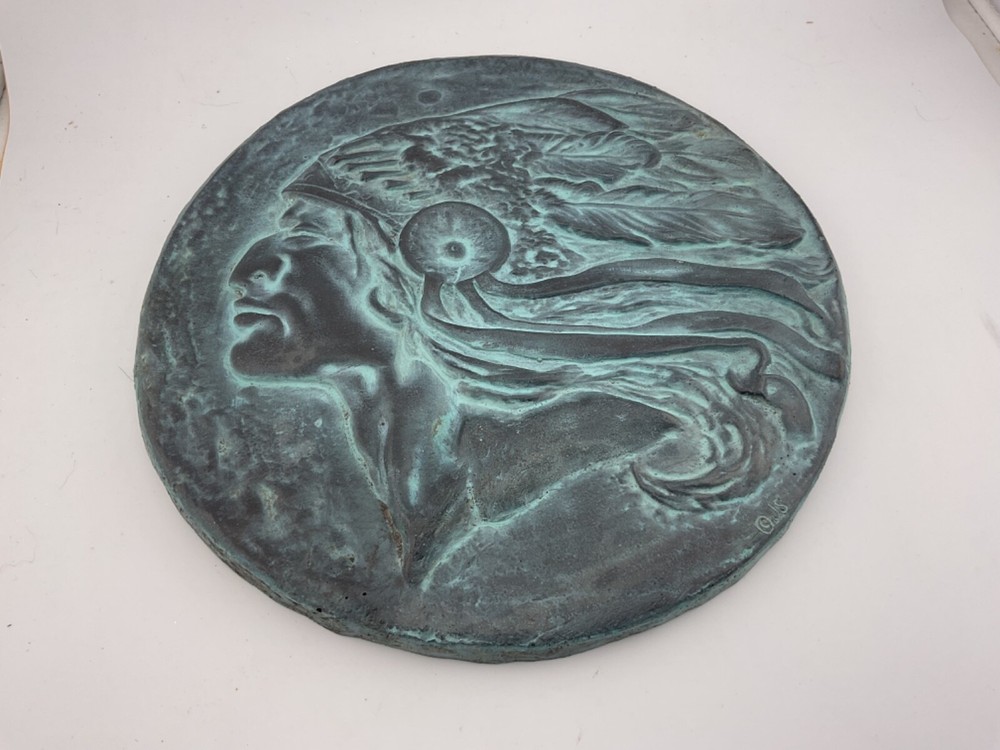 vintage native american chief wall plaque