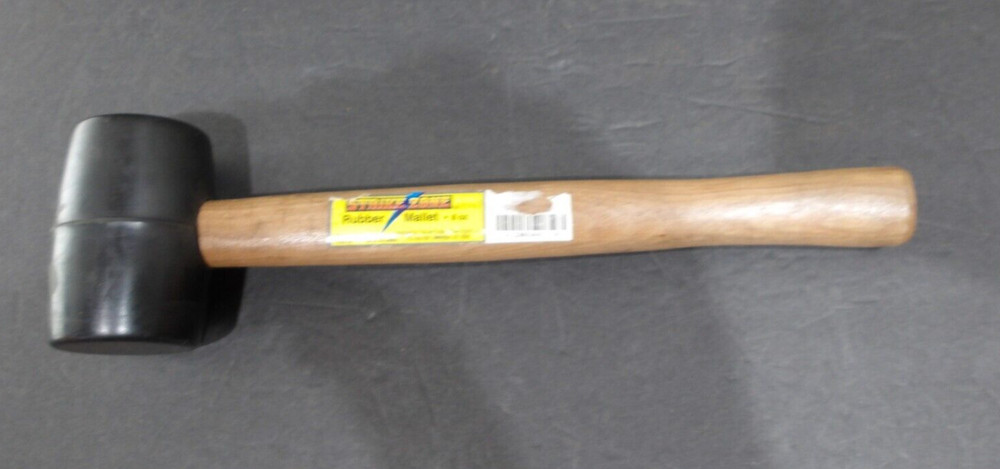 Strike Zone 8 oz Solid Rubber Mallet Solid Wood Handle 12" Long x 2" Dia. Head