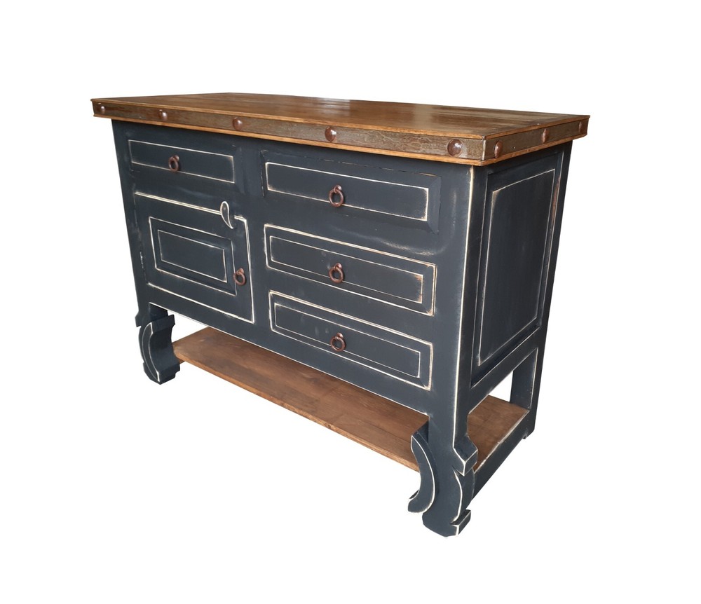 Delano Rustic Black Washed Bathroom Vanity