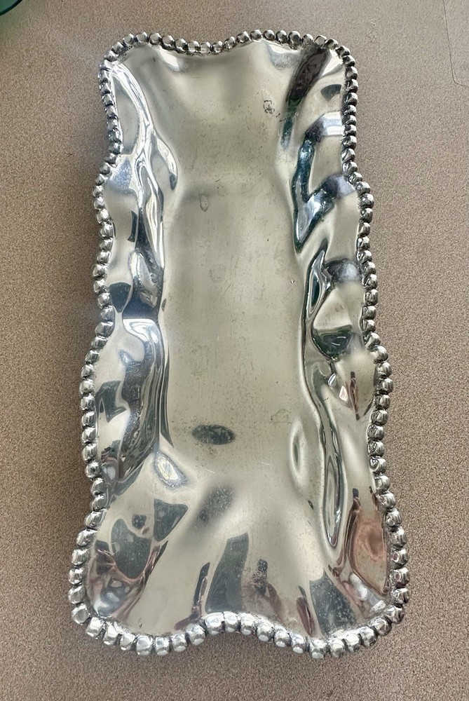 Lenox Rectangular Beaded Wave Large Tray 18.5”