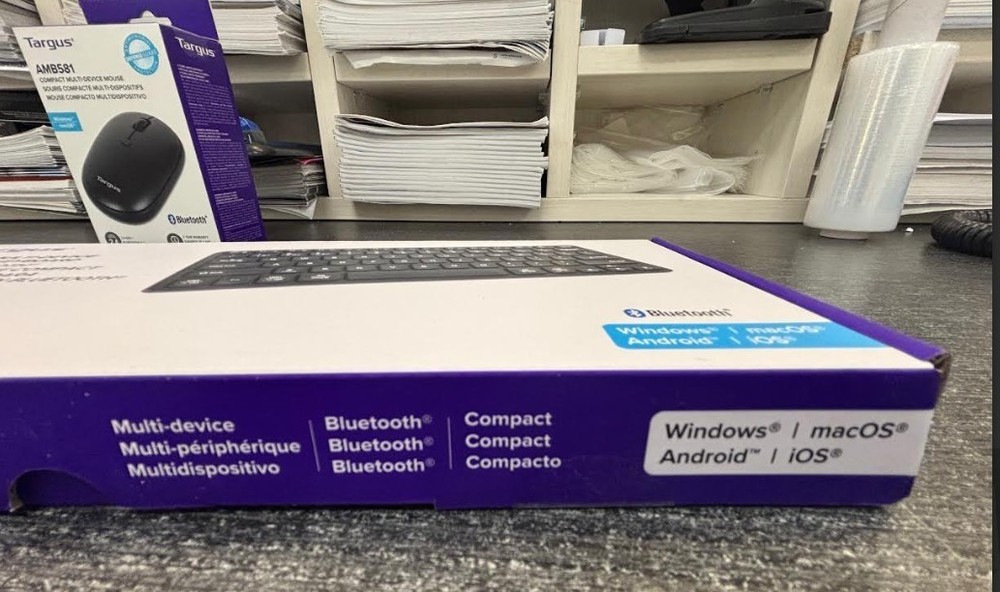 Targus Compact Multi-Device Bluetooth Antimicrobial Keyboard and Compact Mouse