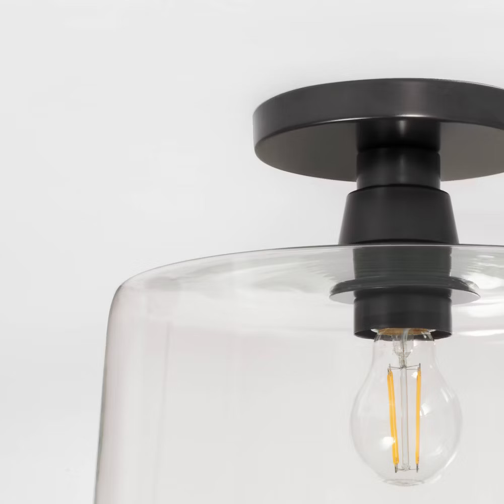 Glass Semi Flushmount Ceiling Light Black - Threshold designed with Studio McGee
