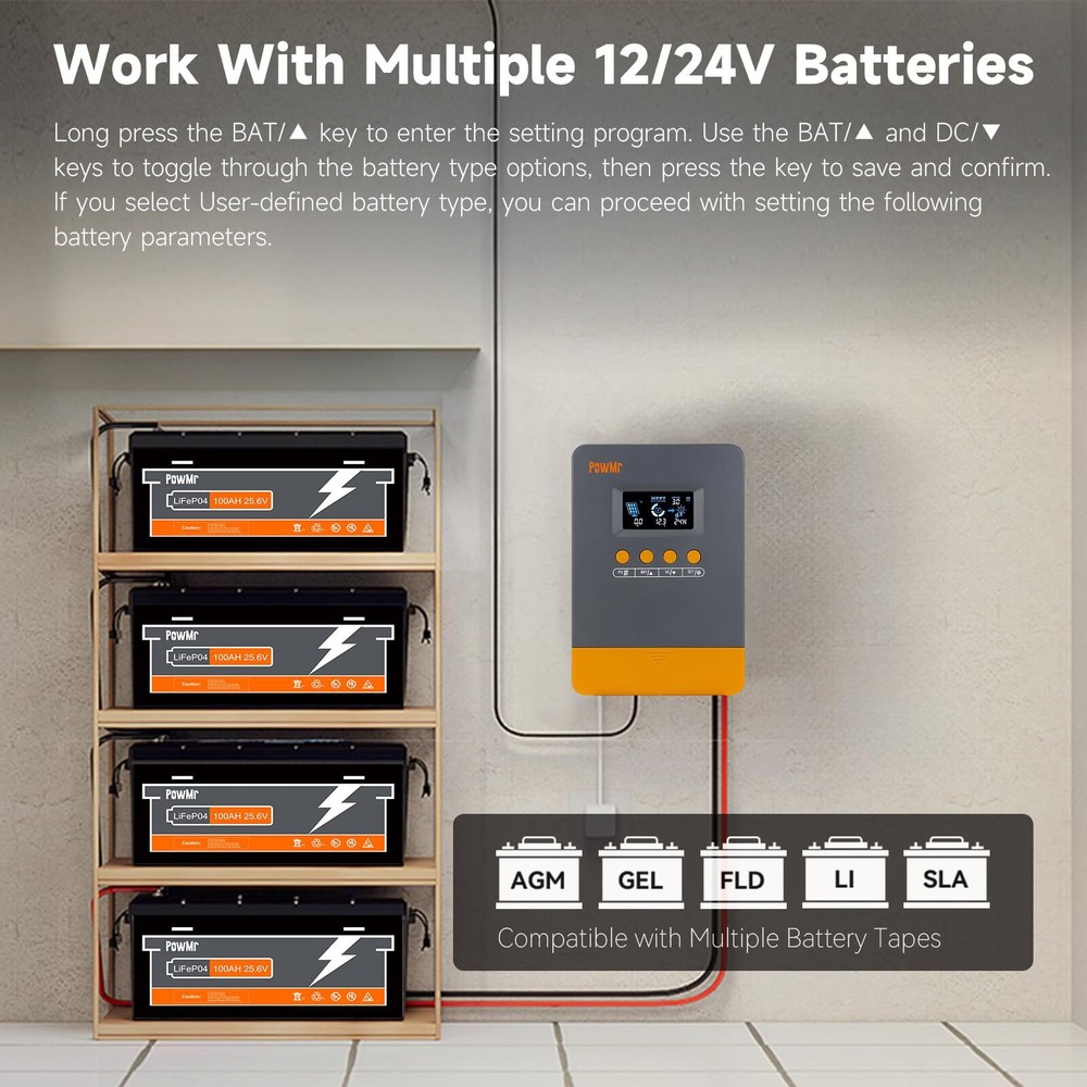 12/24/36/48V 60A 80A 100A MPPT Solar Charge Controller Panel Battery Regulator