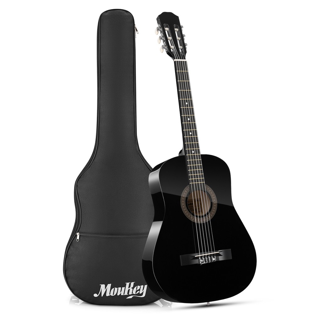 Moukey 38" Acoustic Guitar Dreadnought Beginner Bundle With Strap Bag Tuner Pick