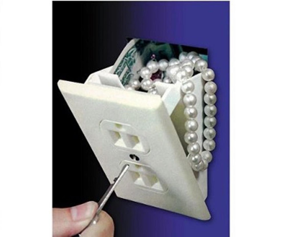 Wall Safe Electrical Outlet Socket Diversion Hidden Home Security Secret Stash