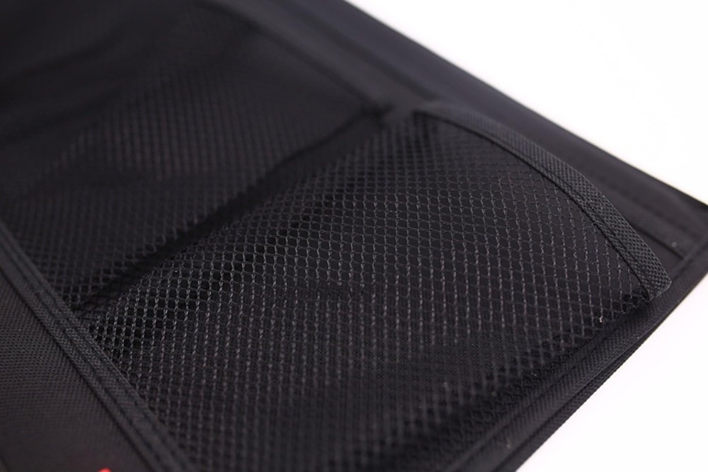 Functional Bedside Caddy in Black Linen - Perfect for Remote & Gadgets
