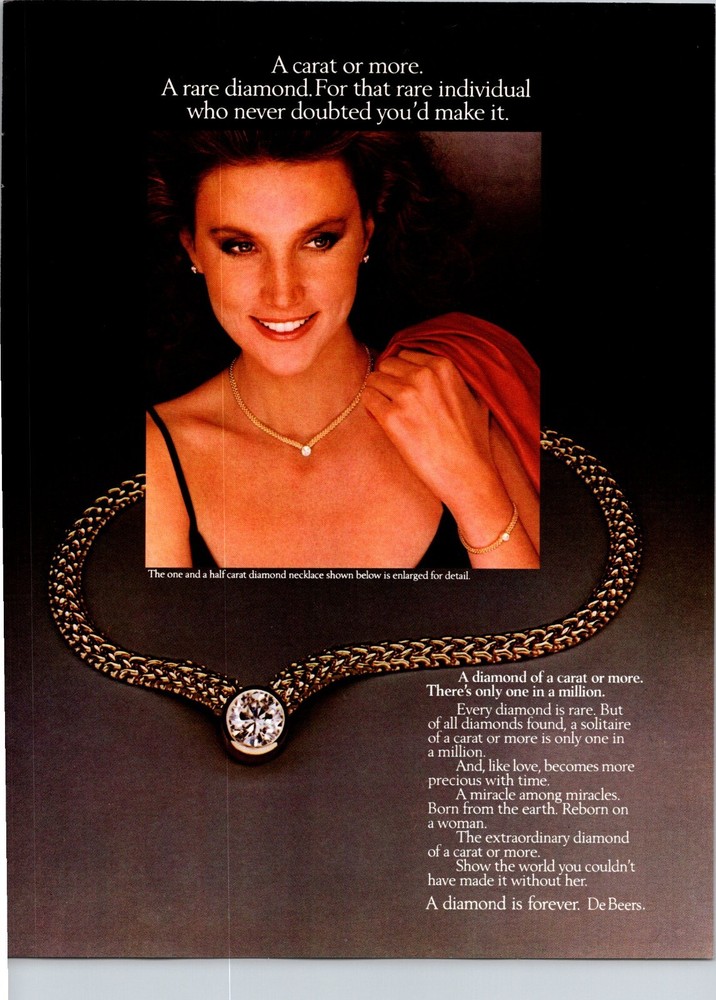 De Beers Who never doubted you'd Make it Original Vintage Print Ad