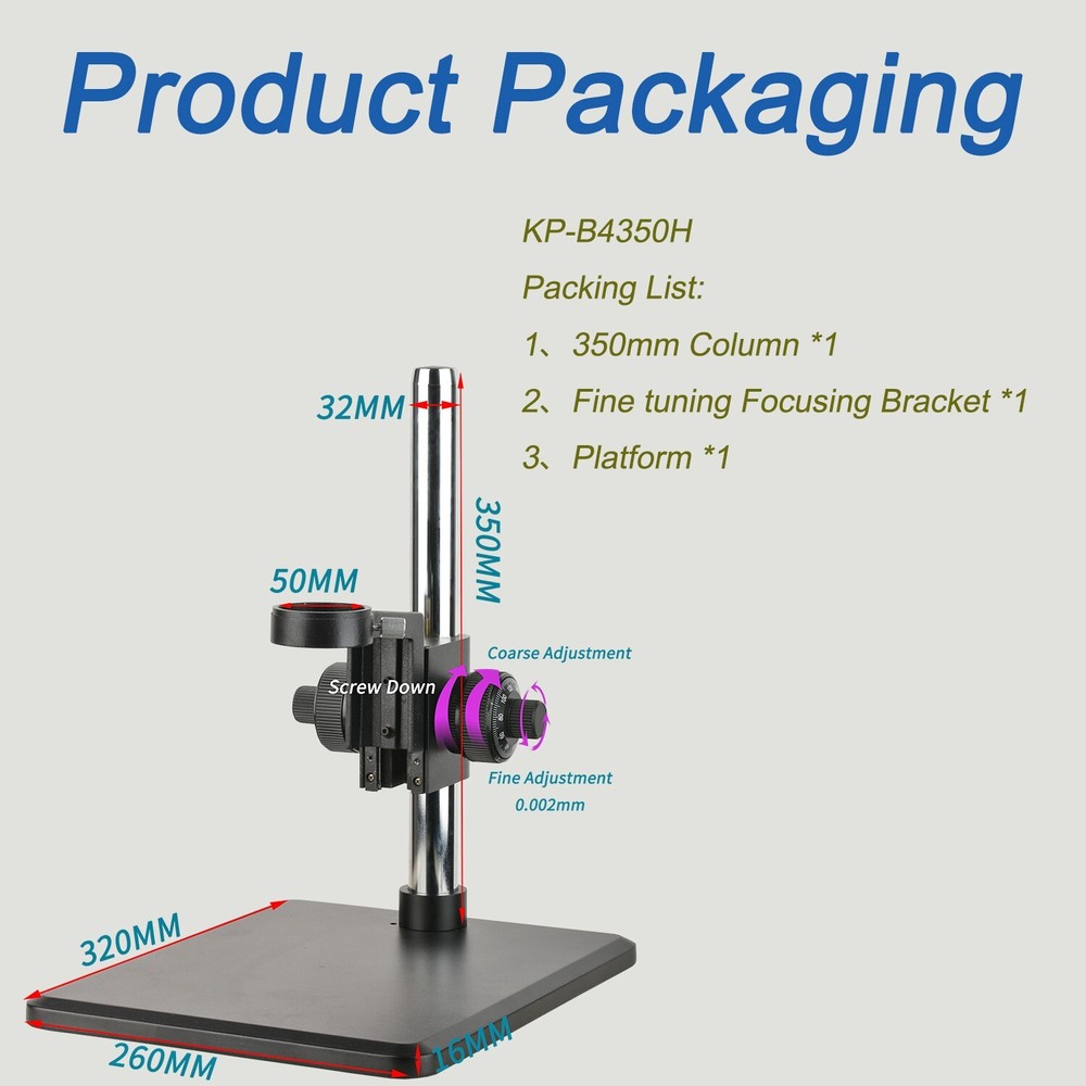 KOPPACE Microscope Bracket Base,Lens Aperture 50mm,Column height 350mm