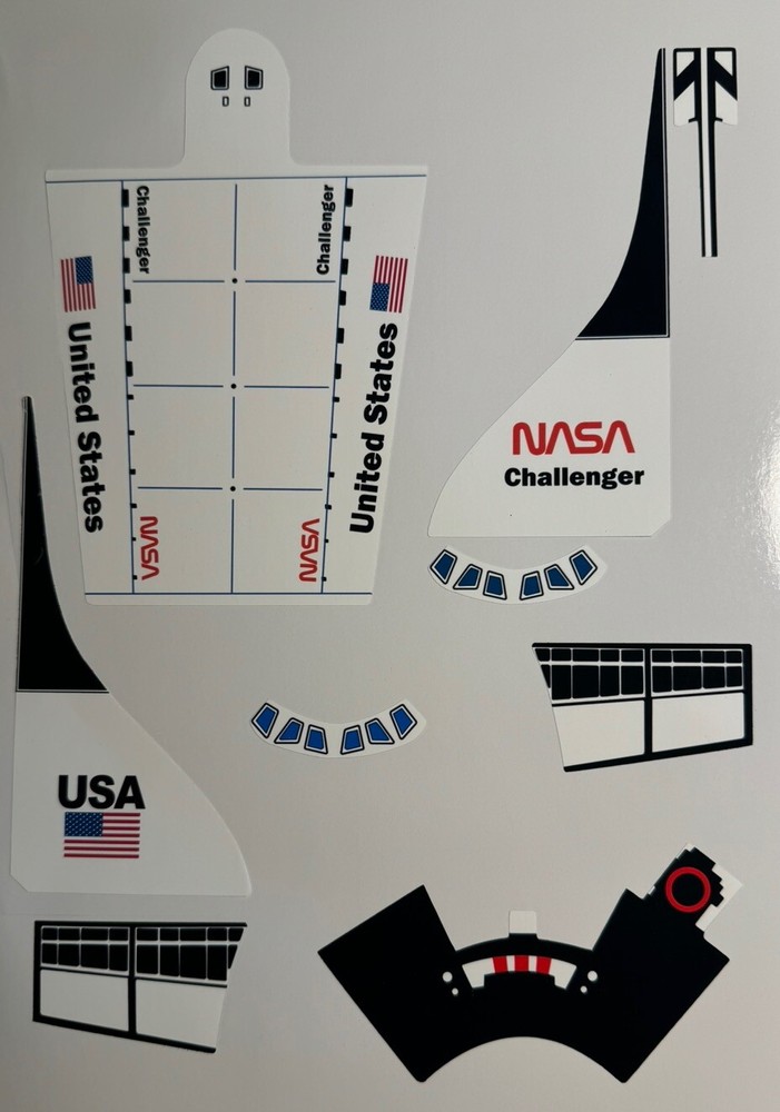 1984 Space Shuttle Pinball Machine Stickers w/Space Shuttle "Challenger" Theme