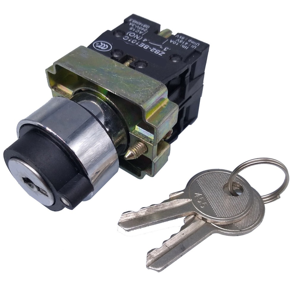 2pcs XB2-BG33 Maintained Key 2N/O Select Selector Switch 3-Positions