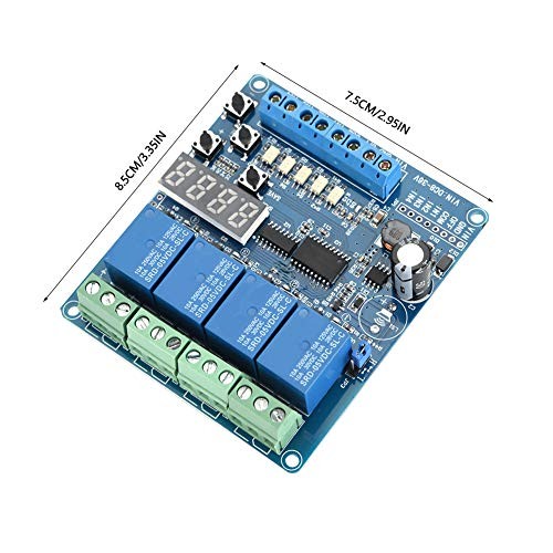 36V Relay Module, 8-36V Relay Module 4-Channel Multifunction Time Delay Relay