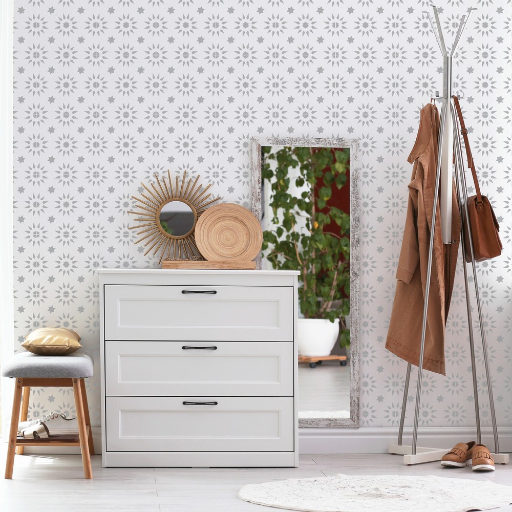 ALDEIA Tile reusable PLASTIC Stencil // Moroccan Geometric // Floor Wall