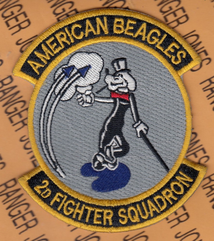 USAF Air Force 2nd Fighter Squadron FS American Beagles ~4" patch c/e