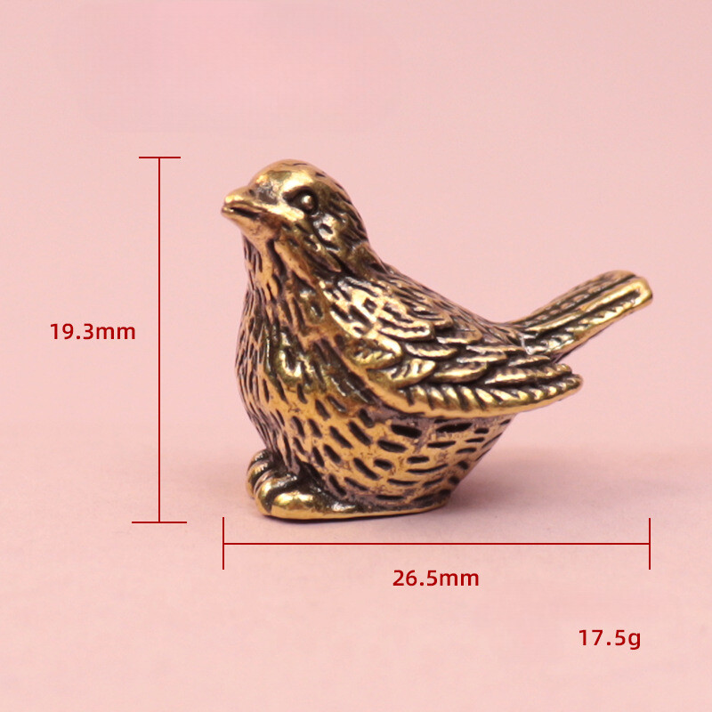 2 Solid Brass Sparrow Statue Decorations Animal House Tabletop Decorations