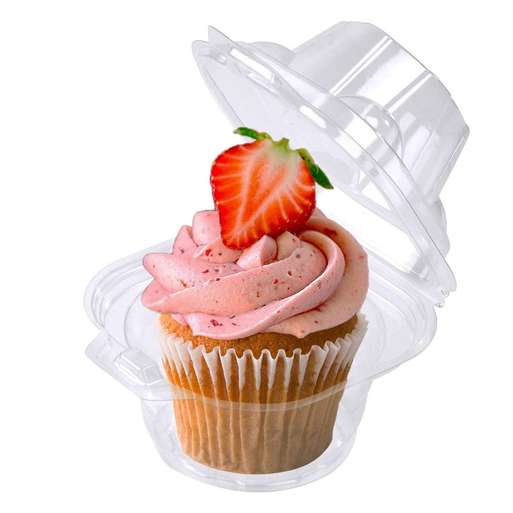 50 Pack Individual Cupcake Containers Plastic Cupcake Boxes Cupcake Holders