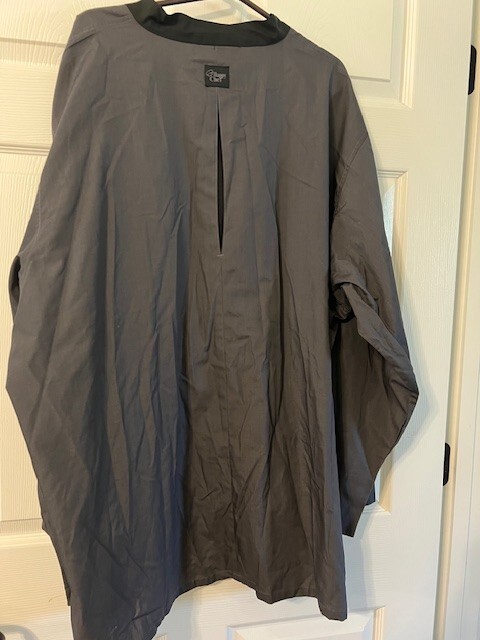 Uniform Shirt by Happy Chef Gray Black Long Sleeve Men's Size 3XL Zipper Closure