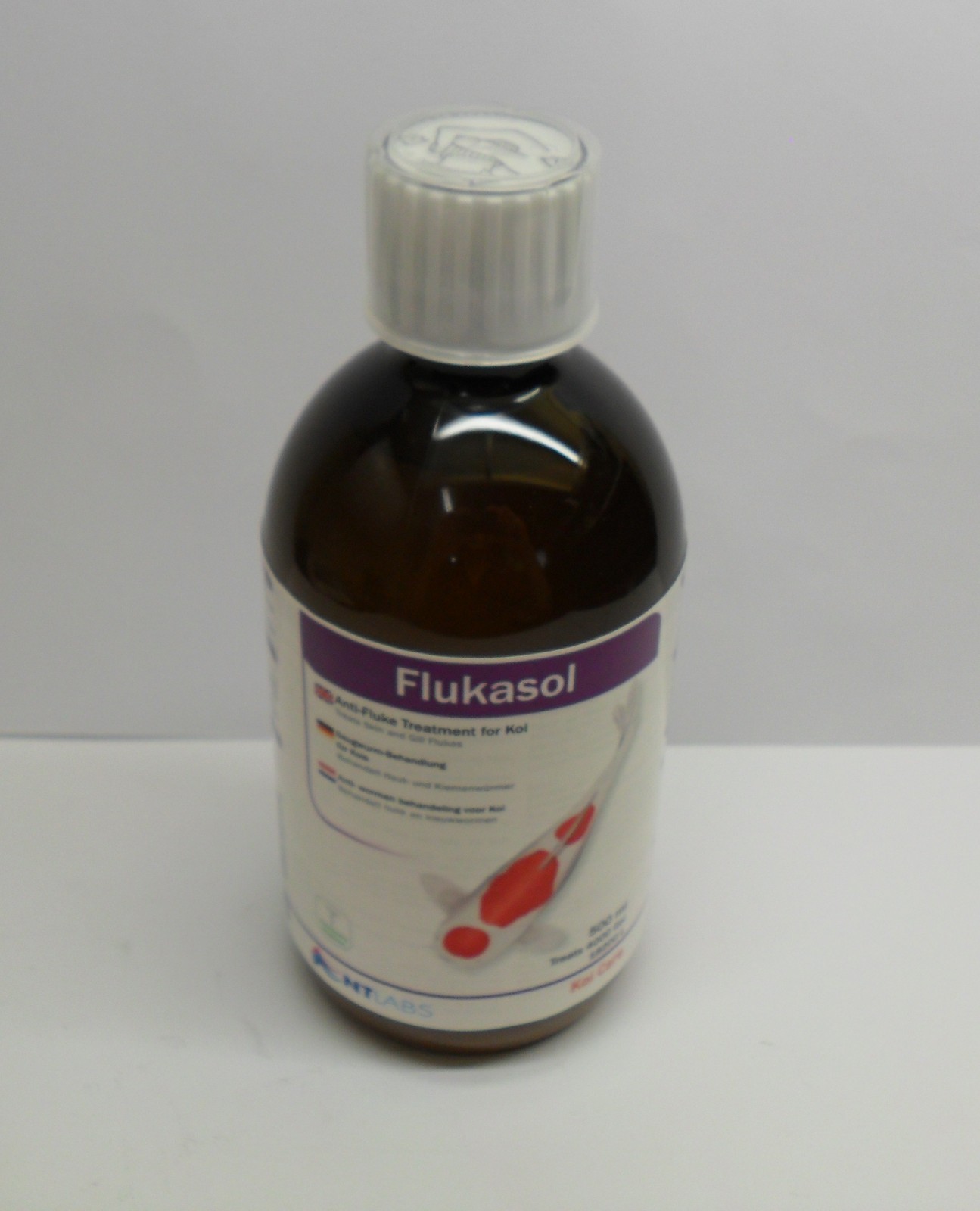 NT LABS Koi Care Flukasol Flubendazole Suspension 500ml Treats Skin & Gill Fluke