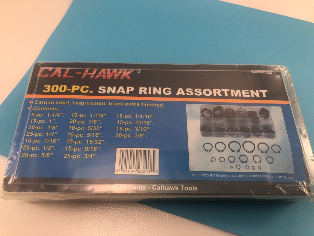 300pc Snap Ring Assortment/ Snap Ring Hardware kit