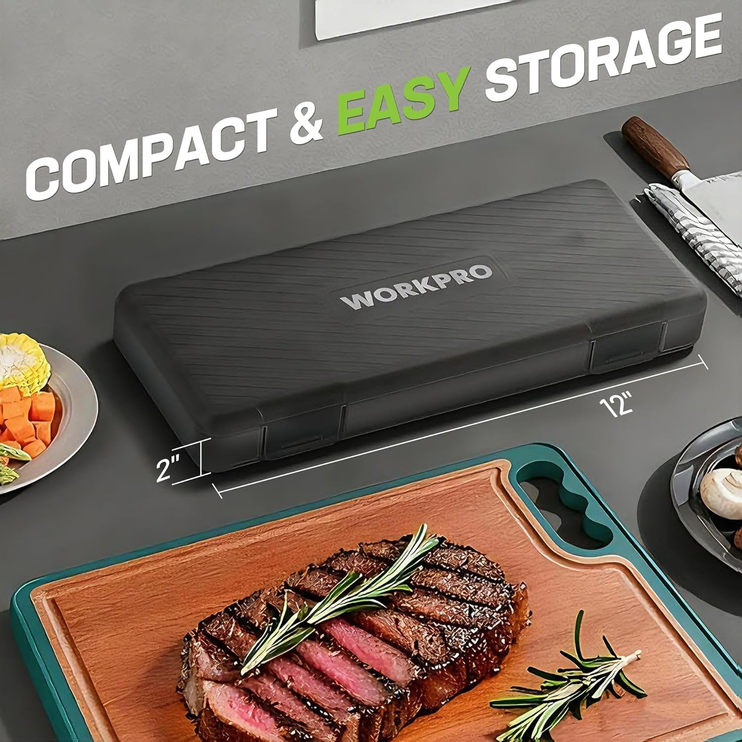 WORKPRO Cordless Electric Knife for Turkey Fish & Bread 2 Stainless Steel Blades