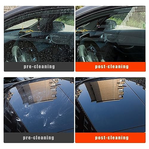 Car Windshield Cleaning Tool, Microfiber Window Cleaner Set with 4 Washable