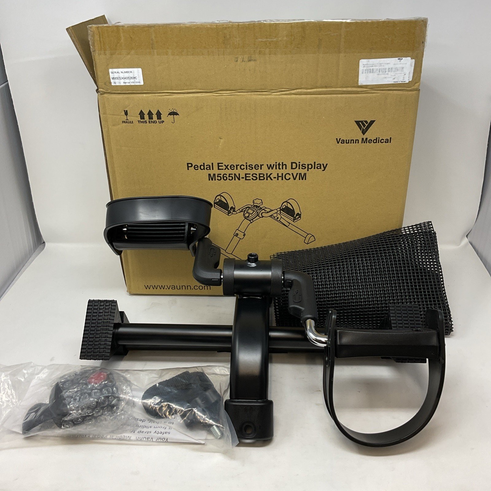 Vaunn Medical Under Desk Bike Pedal Exerciser with Electronic Display for Legs