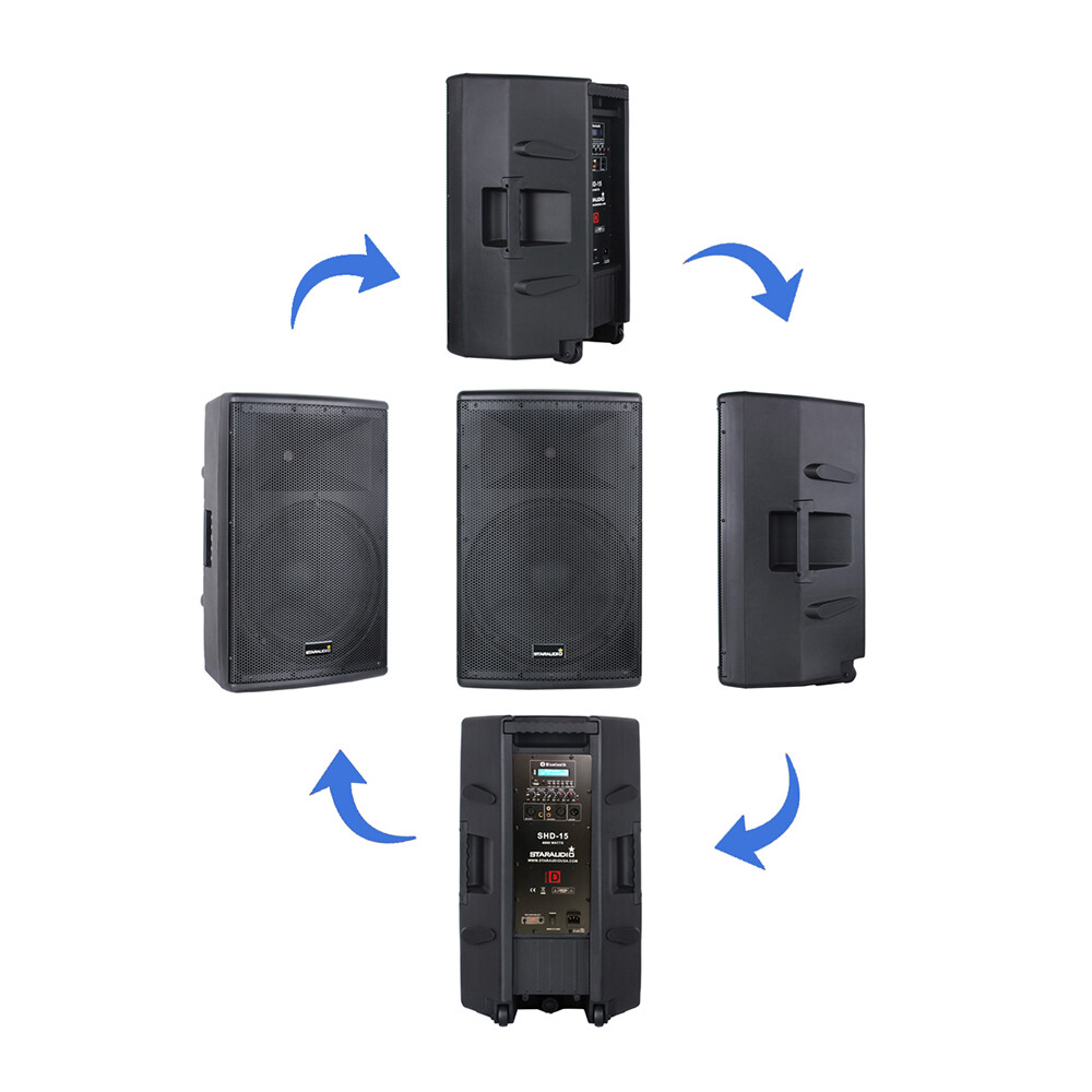 15" 2-Way 4000W Active Powered Speaker Bluetooth PA Stage Audio Speaker System