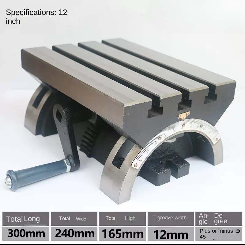 Tilting Table Adjustable Angle Table Milling Machine Table 7/10/12 Inch