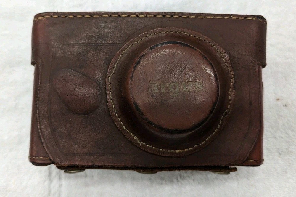 Vintage Argus 50mm Coated Cintar Camera Brown Leather Case