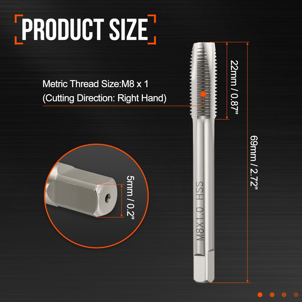 M8x1 Spiral Point Plug Threading Tap Polished Screw Tapping