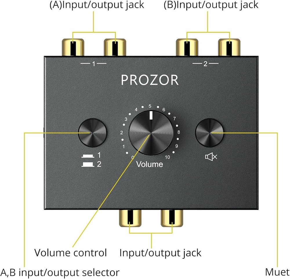 Stereo Audio Selector - Effortless Plug-and-Play