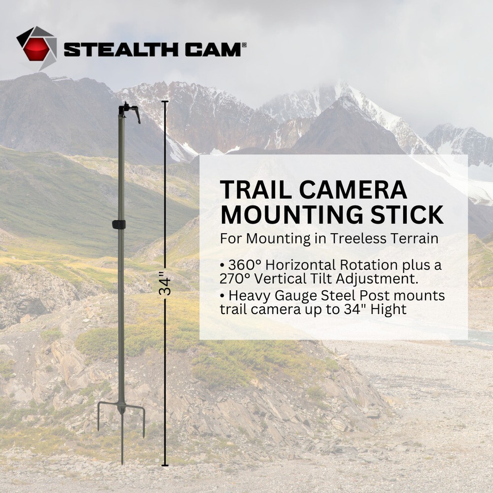 Stealth Cam Trail Camera Mount Stick with 2 Pack Memory Card Bundle