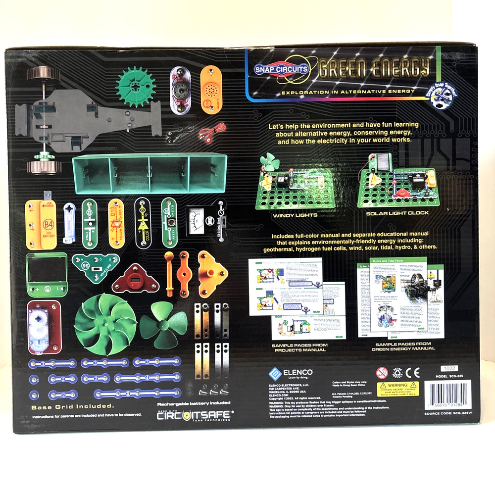 Snap Circuits Green Energy Electronics STEM Exploration Kit Elenco NEW/SEALED