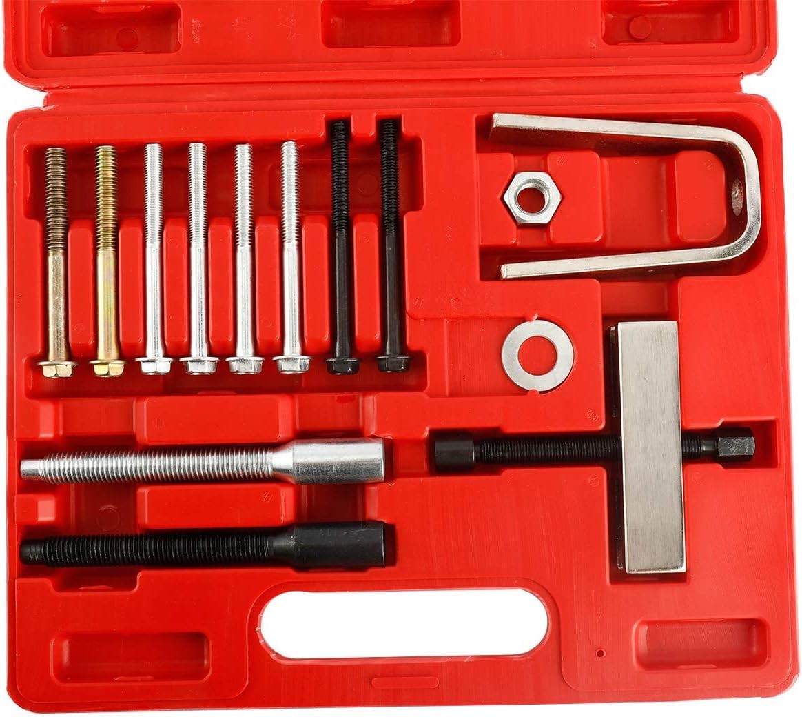 15Pcs Steering Wheel Puller Lock Plate Compressor Tool Set Installer Remover Kit