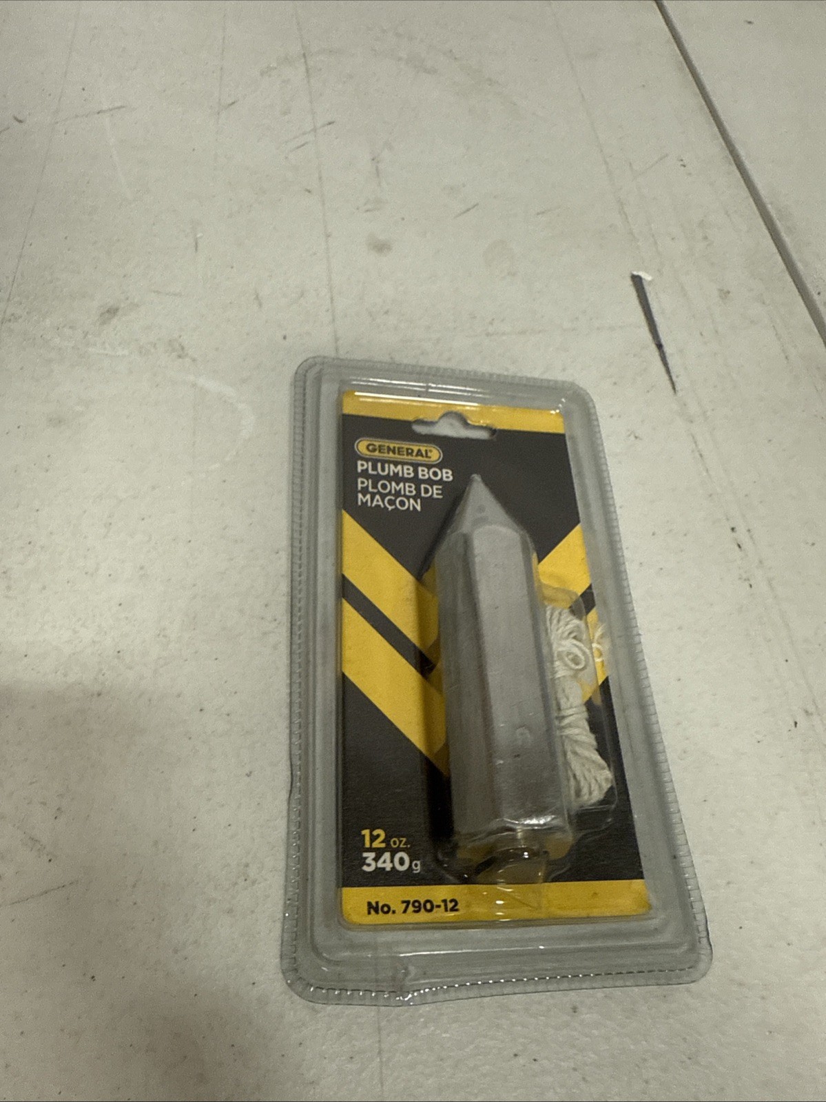 General Tools 790-12 Hexagon Cold Drawn Nickel Plated Steel Plumb Bob 12 oz.