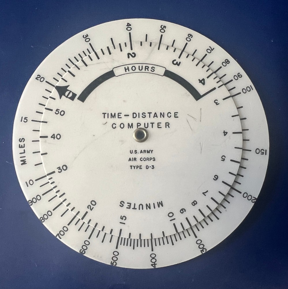 ARMY AIR CORPS TYPE D-3 TIME & DISTANCE COMPUTER