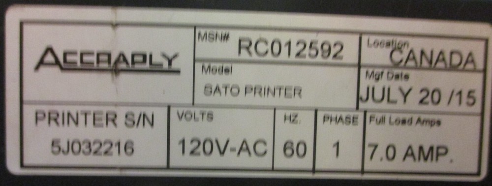 Sato Printer S84-EX Thermal Barcode Printer Print Engine No Display Panel