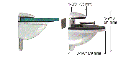 CRL DL661CH Polished Chrome Heavy-Duty Adjustable Shelf Bracket