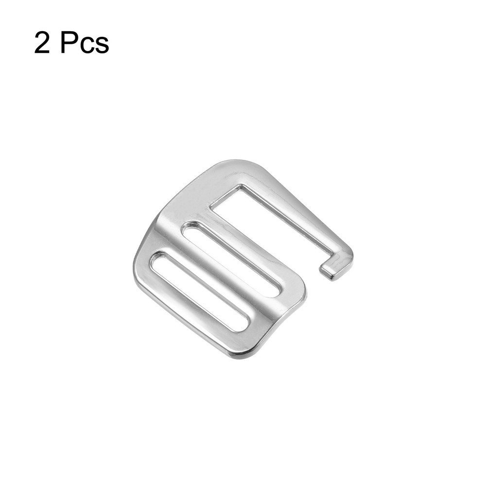 0.98" Webbing Release G Hook Buckle Adjusters for Backpack Strap, 2Pcs Silver