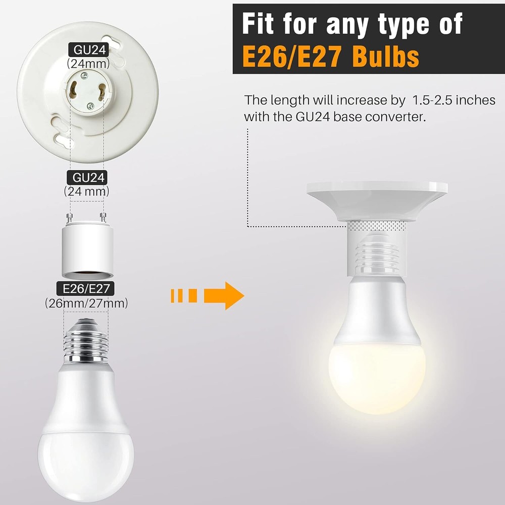 GU24 To E27 /E26 Screw LED Light Bulb Base Adapter Socket Converter Adaptor Lots