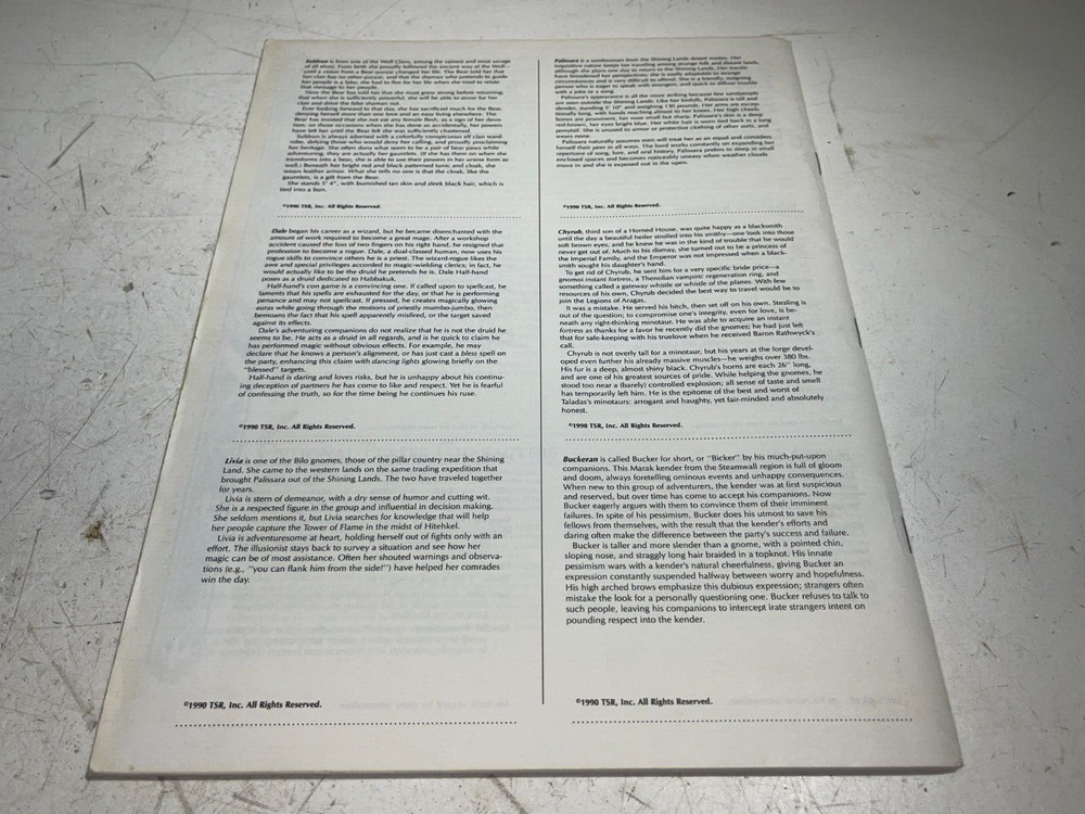 Advanced Dungeons & Dragons: Dragonlance Dragon's Rest DLA3 (1990) NO MAP